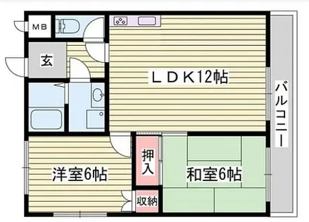 ハイツ夢前川【304号室】の間取り