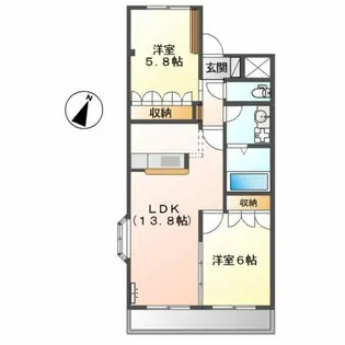 グランチェスタSOUTH【2階】の間取り