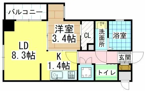 MGA黒崎W【6階】の間取り