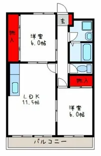 フラワーパレス【2階】の間取り