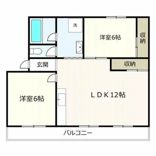 長栄住宅 2棟【402号室】の間取り