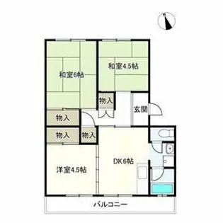 森岡ハイツなかむら【3階】の間取り