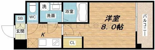 ラナップスクエア堺筋本町【9階】の間取り