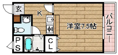 ヴィラ芥川【207号室】の間取り