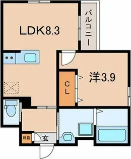 Crecia一宮Ⅲ【1階】の間取り