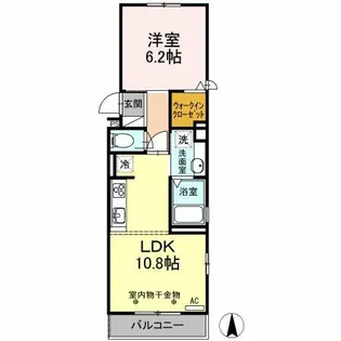 LA CASA MIA KONOMIYA【2階】の間取り