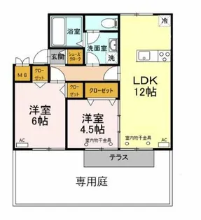 ロイヤル竹田【101号室】の間取り