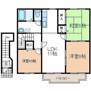 セントレージ横山【203号室】の間取り