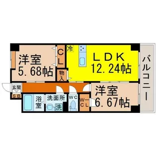 S-FORT鶴舞reale【11階】の間取り