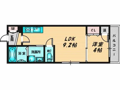 マリーベル深江橋【1階】の間取り