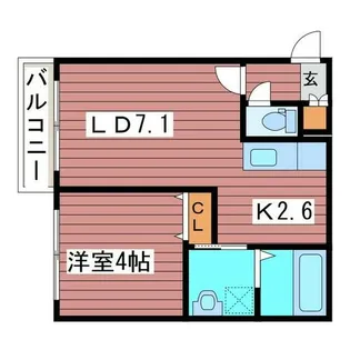 グランシード月寒西【105号室】の間取り