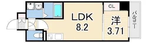 LIVIAZ KOBE LAMER【4階】の間取り