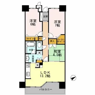 カスタリア阿倍野【2階】の間取り