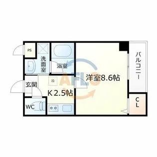 ソリティア桃谷【1階】の間取り