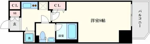 エスライズ日本橋【12階】の間取り