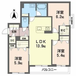 ShaMaison ゆたか【3階】の間取り