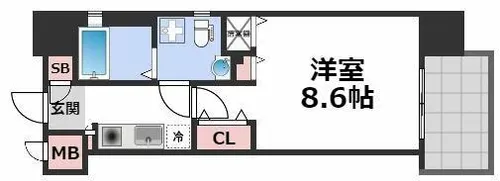 グラマシー京橋【6階】の間取り