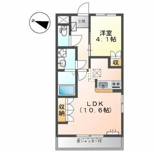 セントハイム 聖【1階】の間取り