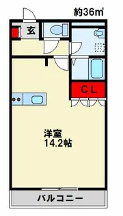 ミレニアムハイツ熊本【203号室】の間取り