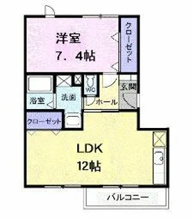 ハートベイルB【2階】の間取り