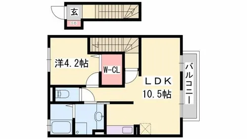 兵庫県姫路市網干区津市場【アパート】の間取り
