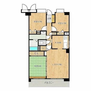 助松パークホームズ【6階】の間取り