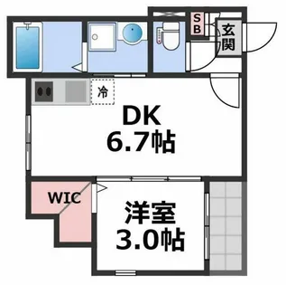ハーモニーテラス中川東【2階】の間取り
