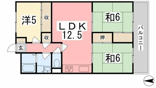 メゾン花北【5階】の間取り