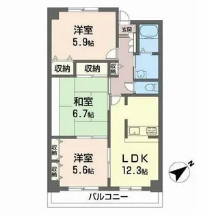 パルティール小柴【5階】の間取り