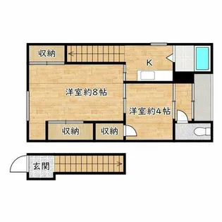 ワイズアパートメント和泉Ⅰ【2階】の間取り