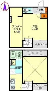 カーサ9名駅【105号室】の間取り