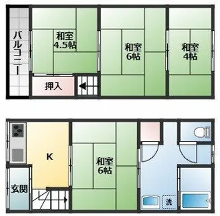 大阪府羽曳野市はびきの4丁目【テラスハウス】の間取り