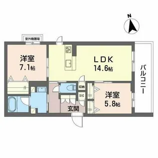 大阪府堺市西区浜寺元町6丁【マンション】の間取り