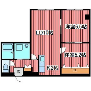 ラフィーネ月寒西【202号室】の間取り