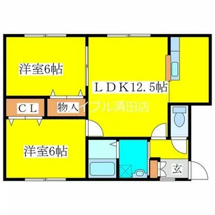 スライヴパレスB【101号室】の間取り
