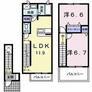 グリーン・パーク B【2階】の間取り