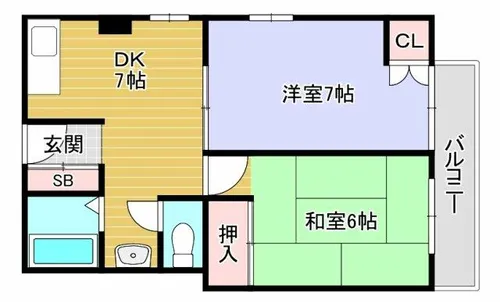 第2ハピネスマンション【2階】の間取り