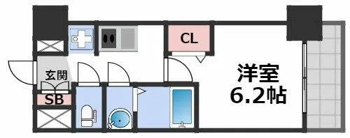 プレサンス難波インフィニティ【2階】の間取り