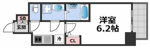 S-RESIDENCE南堀江【4階】の間取り