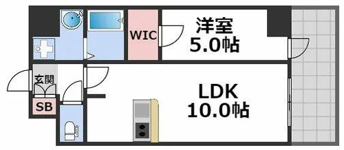 プレサンス大国町ラヴェニール【3階】の間取り