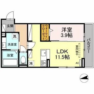 D-square 湊町Ⅱ【2階】の間取り