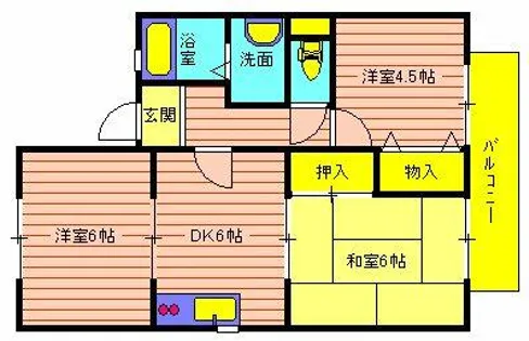 プリシェール南別府【2階】の間取り