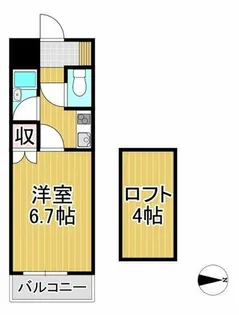 プライマリー久留米大南【203号室】の間取り
