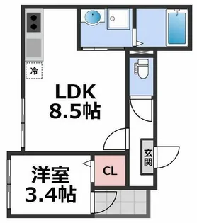 ハーモニーテラス今林【1階】の間取り