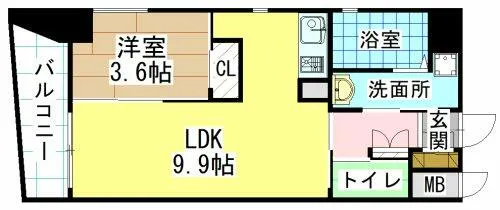 MGA城内【9階】の間取り