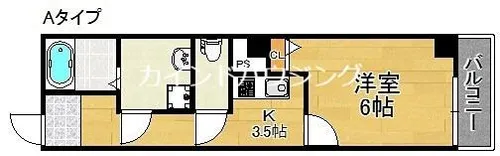 グランパシフィック梅南【7階】の間取り