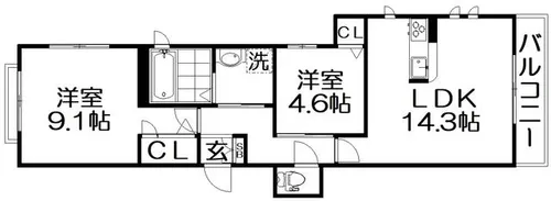 シャーメゾンボヌール【301号室】の間取り