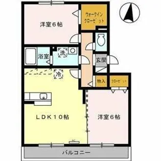 グラス ウィン【202号室】の間取り