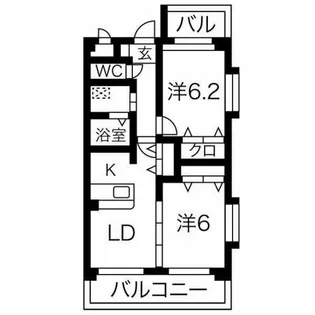 ピースフル・ムーン【302号室】の間取り