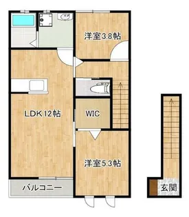 リリーコートB棟【205号室】の間取り